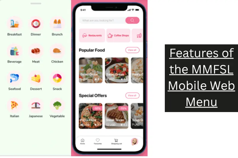 features of the mmfsl mobile web menu