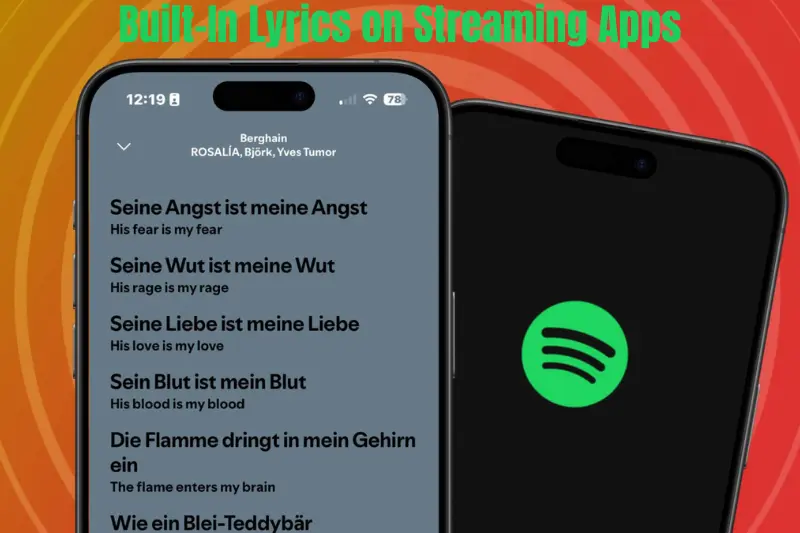 built-in lyrics on streaming apps